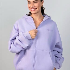 Comfrt XL Lavender Zip-Up Hoodie for Women